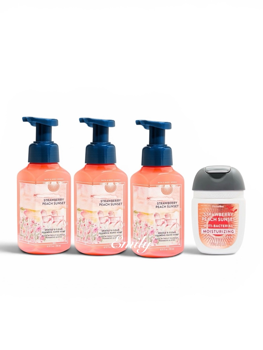 3X Bath & Body Works
STRAWBERRY PEACH SUNSET foam hand soap + PocketBac Set 2026